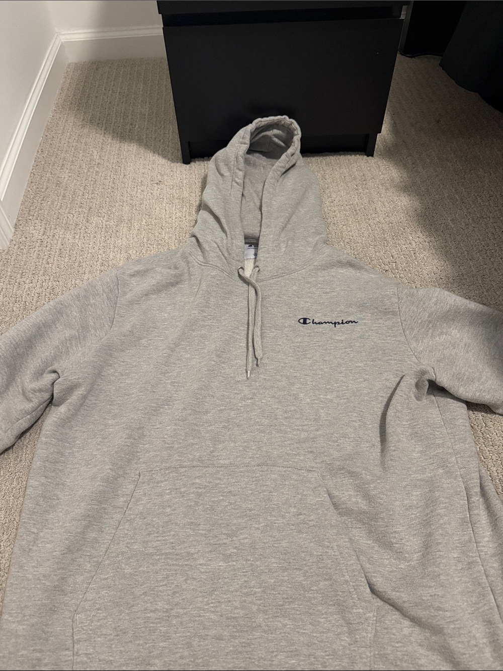 Champion Men’s Light Gray Crewneck Hoodie
